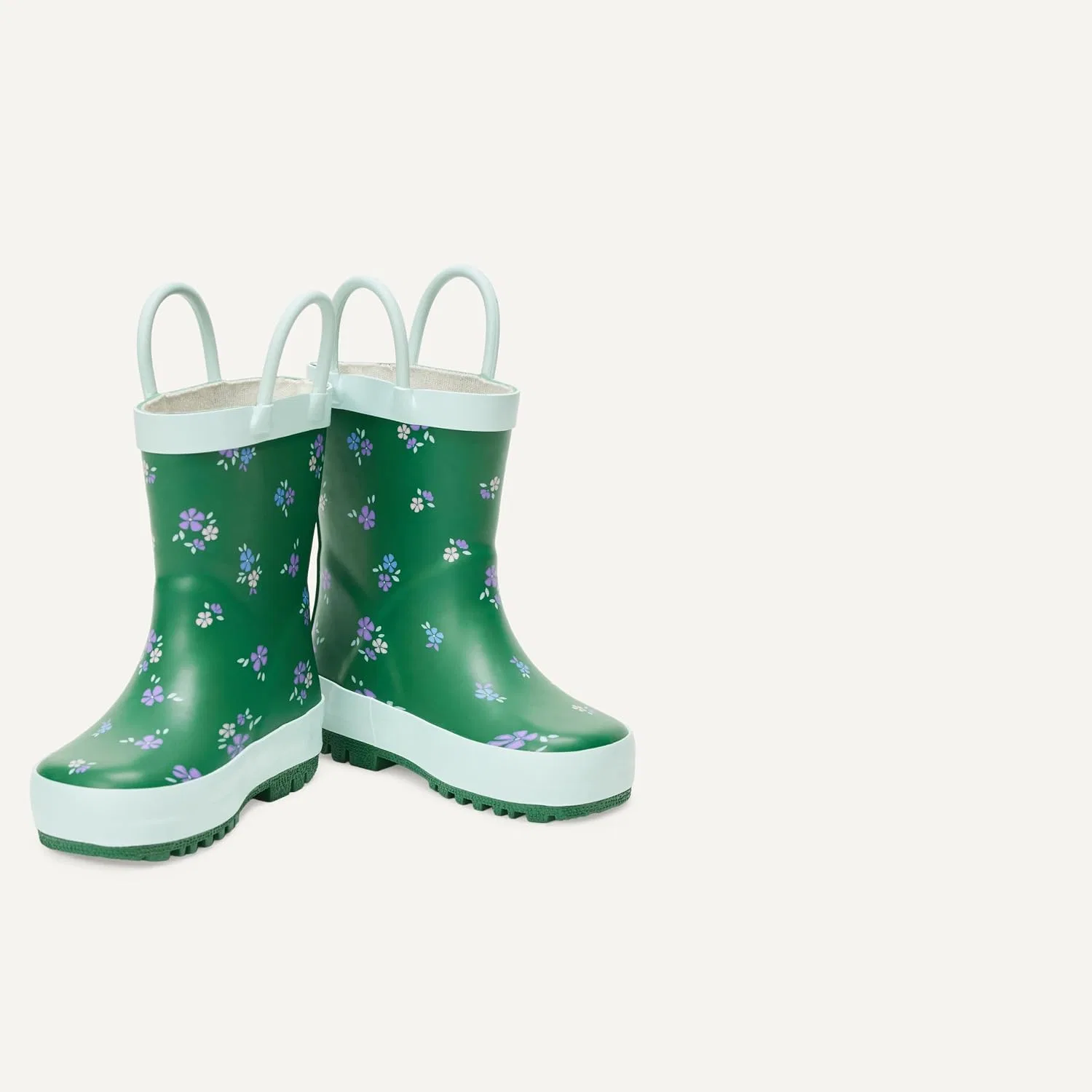 Детские резиновые сапоги для мальчиков и девочек Amazon Essentials x Sofia Grainge, Green Flowers — фото 2