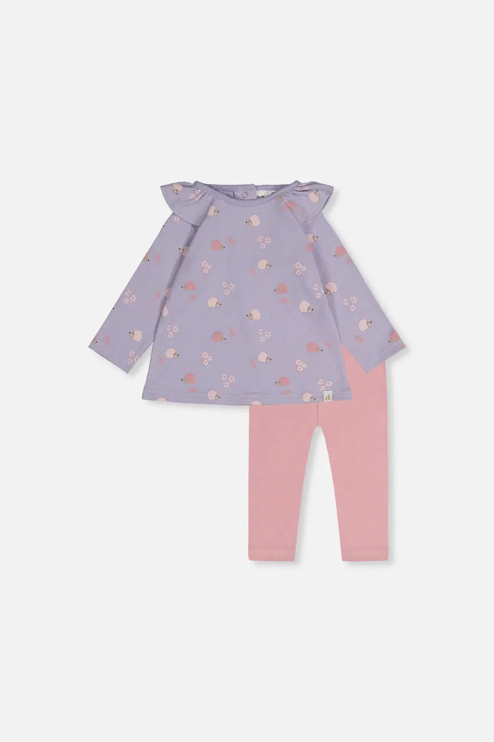Детский комплект туники и леггинсов с принтом Purple Hedgehog Print Deux par Deux, Purple Hedgehog Print