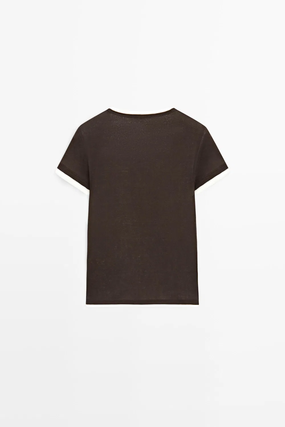 Футболка Massimo Dutti, двухслойная, коричневая — фото 3