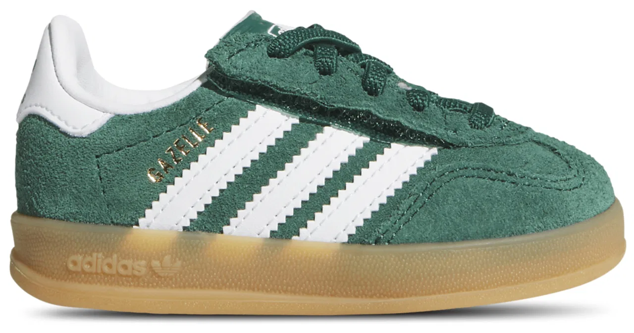 Кроссовки для мальчиков Gazelle Indoor Elastic Lace Adidas, цвет Collegiate Green/Gum/Ftwr White