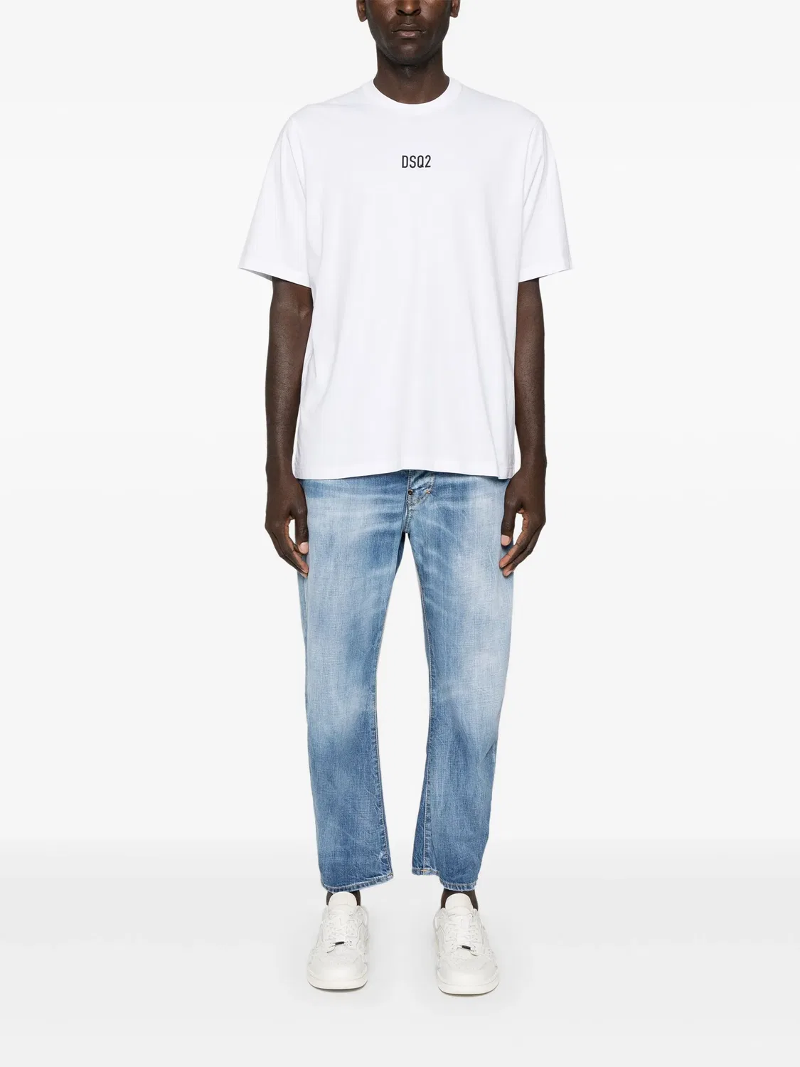 Короткие джинсы со Straight Leg DSQUARED2, синий — фото 3