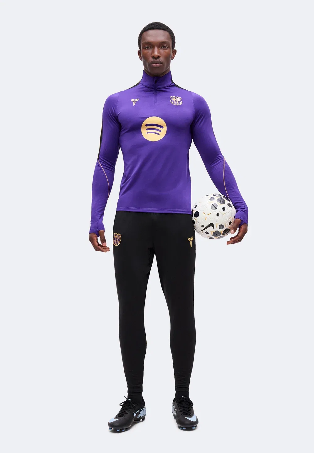 Тренировка FCB - клубная форма Nike Performance, Field Purple/Black/Metallic Gold-Coloured — фото 2