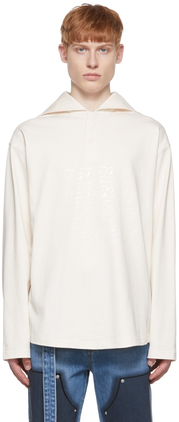 

Off-White хлопок Henley We11done, Коричневый, Off-White хлопок Henley We11done