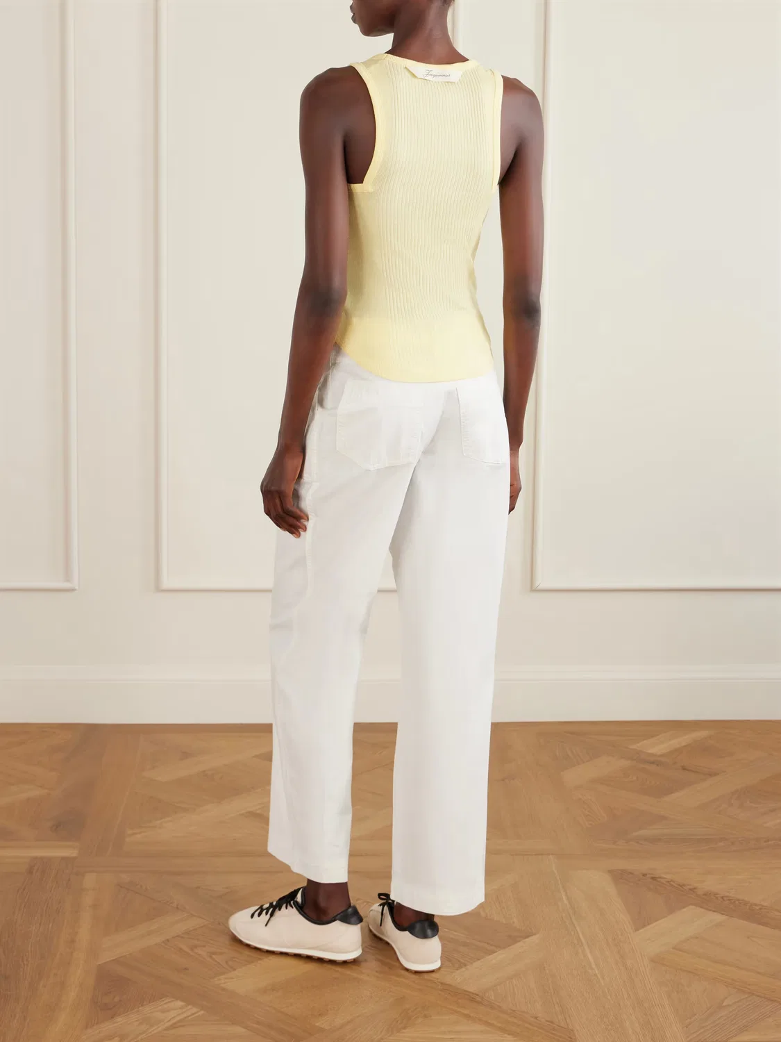 Топ из ребристого хлопкового трикотажа Jacquemus, желтый — фото 4