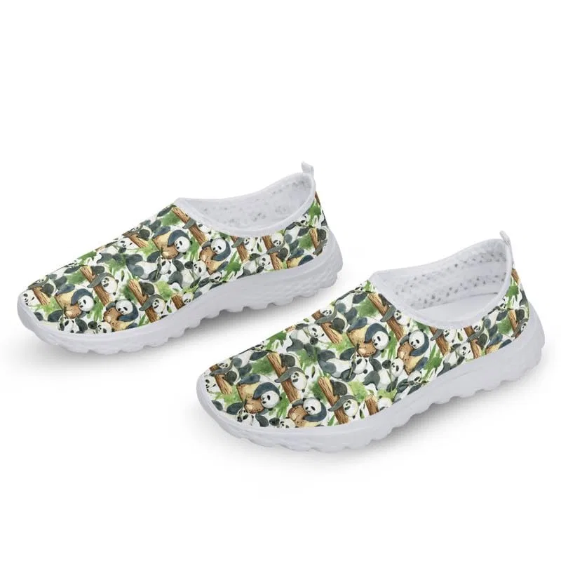 Детские кроссовки для девочек Watercolor Branch Panda Women's Snake Flower Hummingbird Trainers Garronmavis, Pandas Ramo Acquerello — фото 4