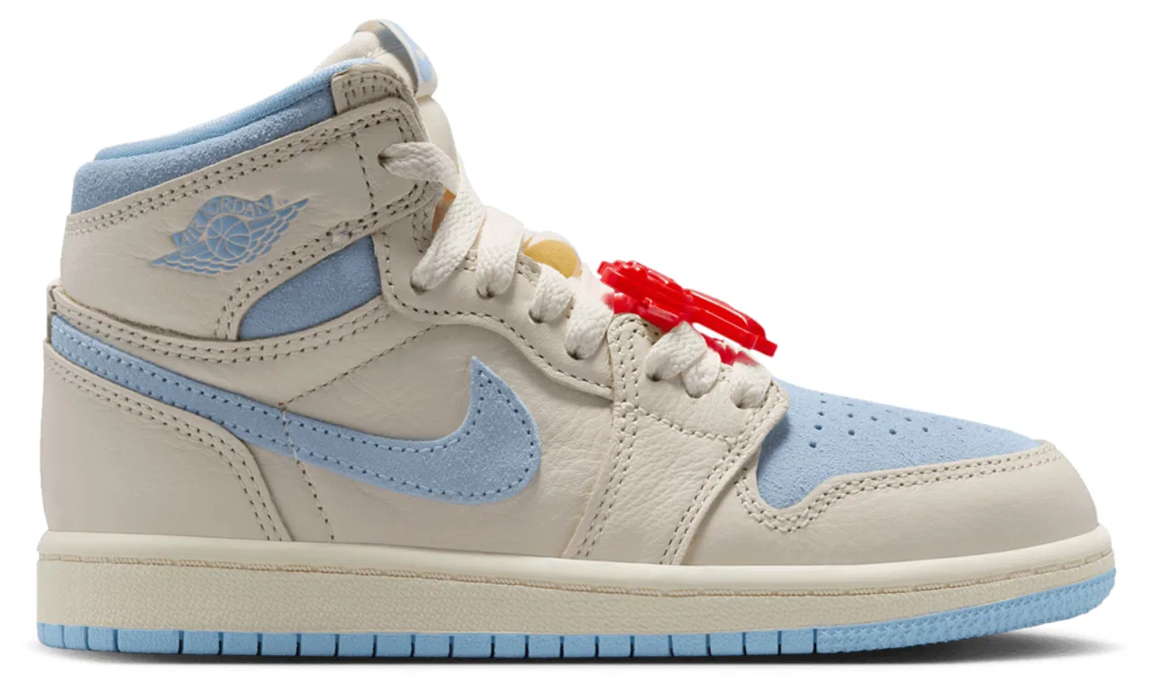 Детские кроссовки для девочек Retro 1 High OG Jordan, цвет Pale Ivory/Psychic Blue/Coconut Milk