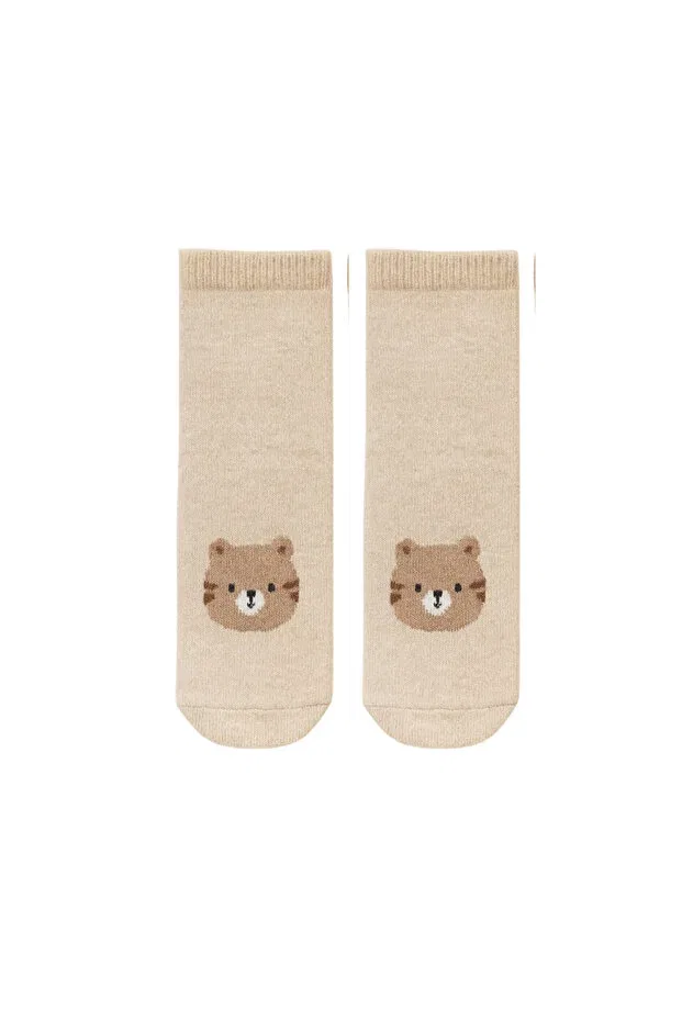 Детские носки для новорожденных с принтом Teddy Bear Pattern Solde Socks, Beige