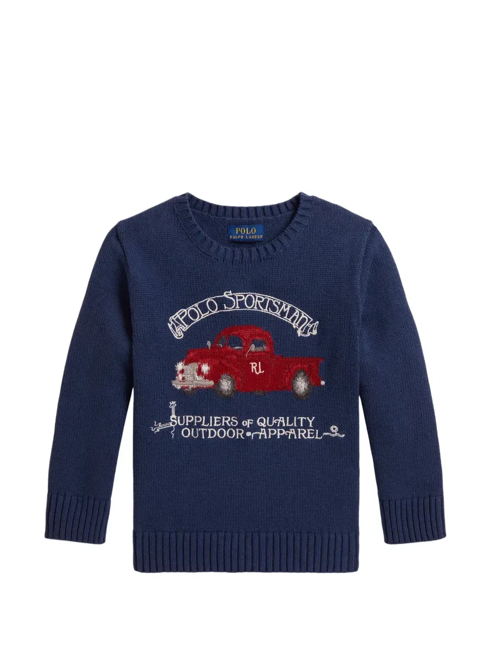 Свитер вязки интарсия Polo Ralph Lauren Kids, синий
