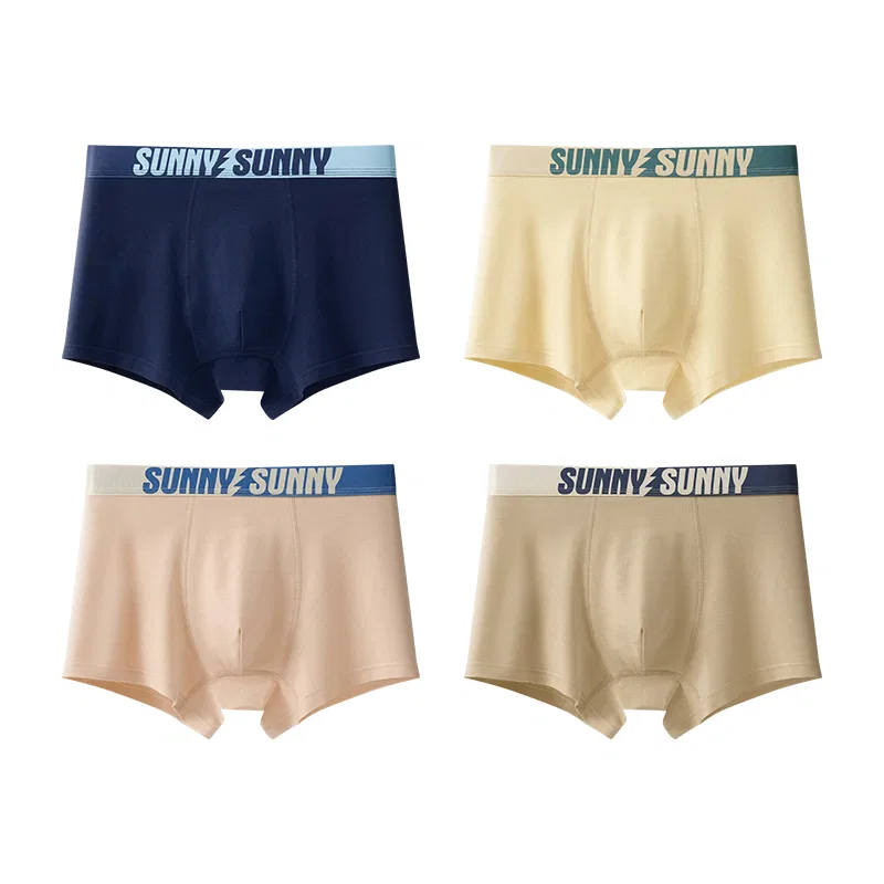 Детские трусы для подростков, комплект из 4 штук, 4 Pack[Dark Blue+Champagne+Gray Apricot+Grass White], MIIOW