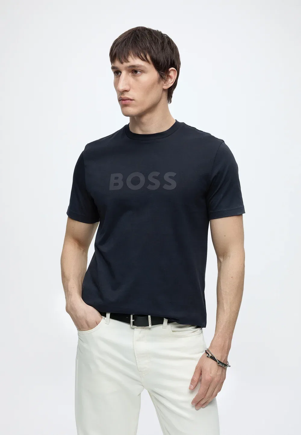 Te logo - базовая футболка Boss, Dark Blue — фото 4
