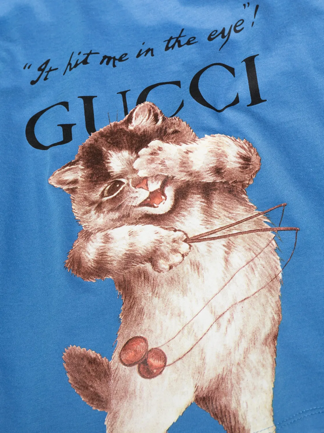 Футболка с принтом Gucci Kids, синий — фото 4