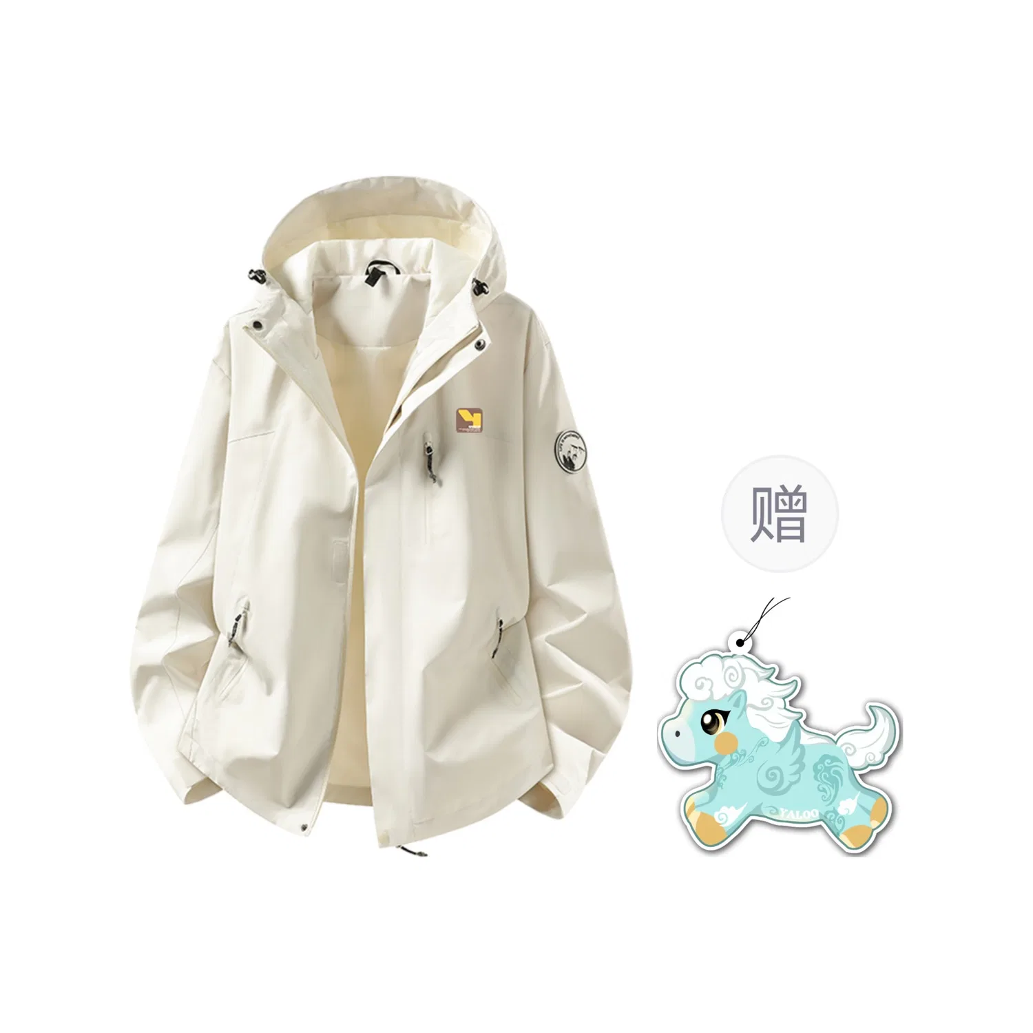 Детское худи с капюшоном из флиса и курткой Khaki Fleece Liner+Shell YALU — фото 4