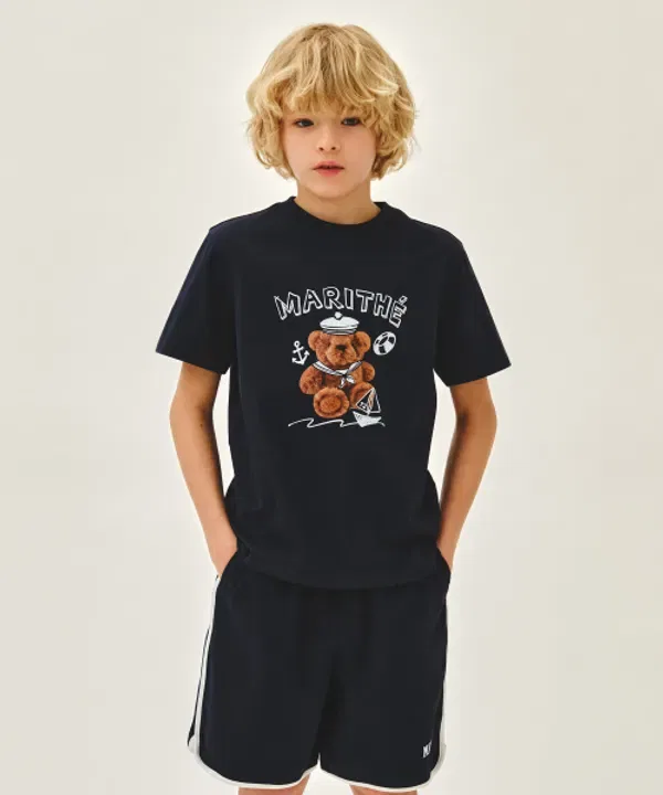 Футболка с принтом Kids marine bear regen, Marithé, темно-синий