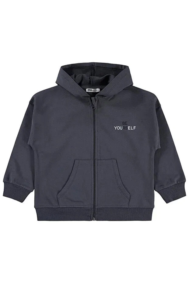 Детский кардиган для девочек с капюшоном Civil Girls, Anthracite