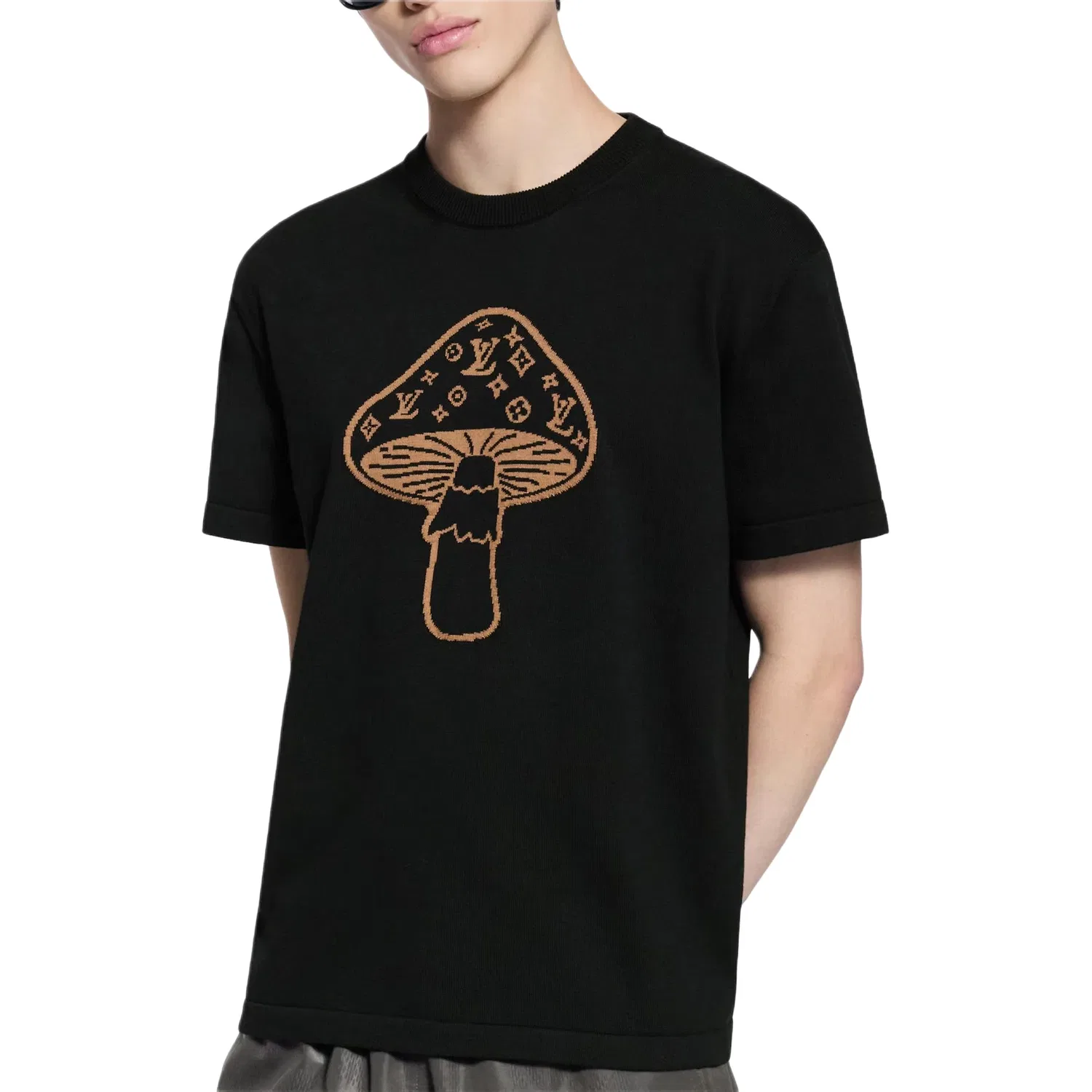 Мужская футболка с интарсией Intarsia Mushroom LOUIS VUITTON, черный — фото 3