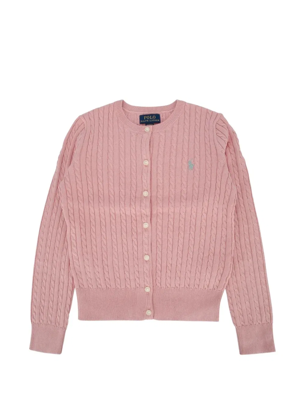 Вязаный кардиган косами Polo Ralph Lauren Kids, розовый