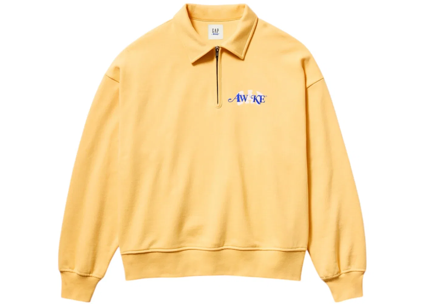 Унисекс джемпер с четверть-молнией Gap x Awake NY Heavyweight Oversized Quarter-Zip Pullover, Corncob Yellow
