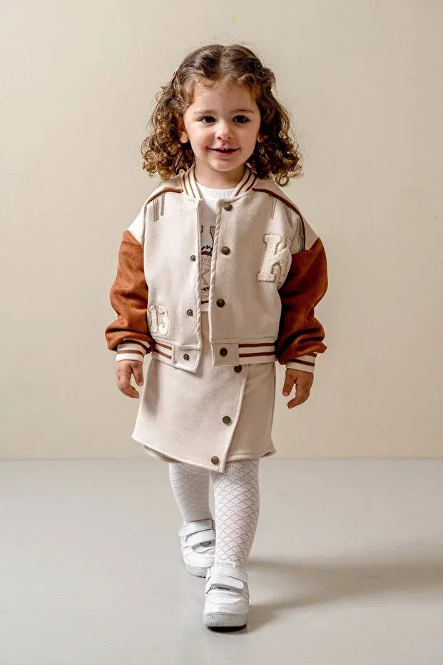 Детский комплект для девочек с принтом Jnf Kids, Beige