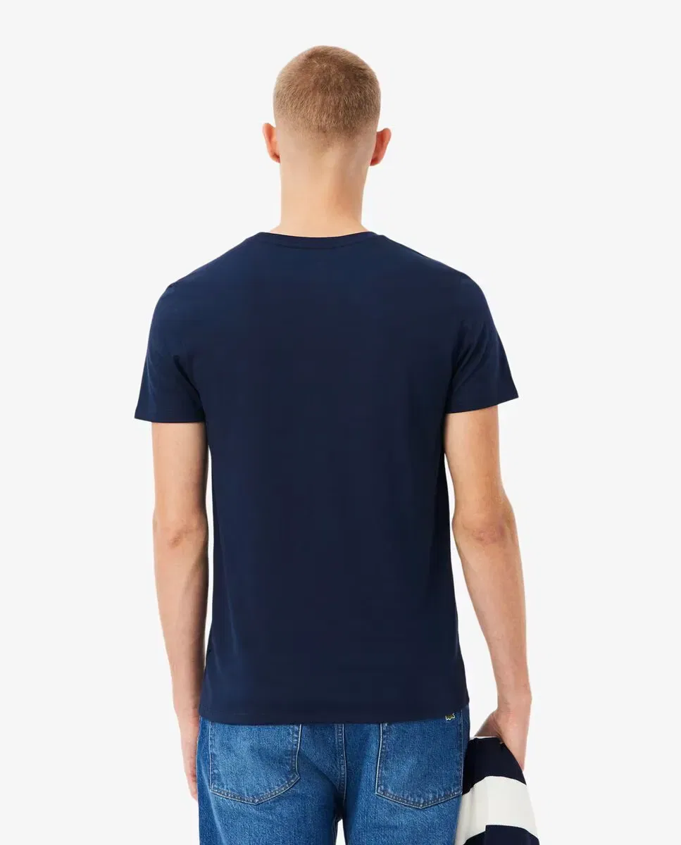 Мужская футболка с коротким рукавом хлопковая Lacoste, Navy — фото 2