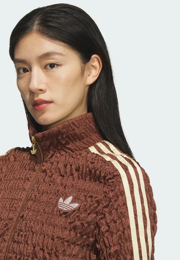 Летняя куртка со сборками Adidas Originals, коричневый — фото 3