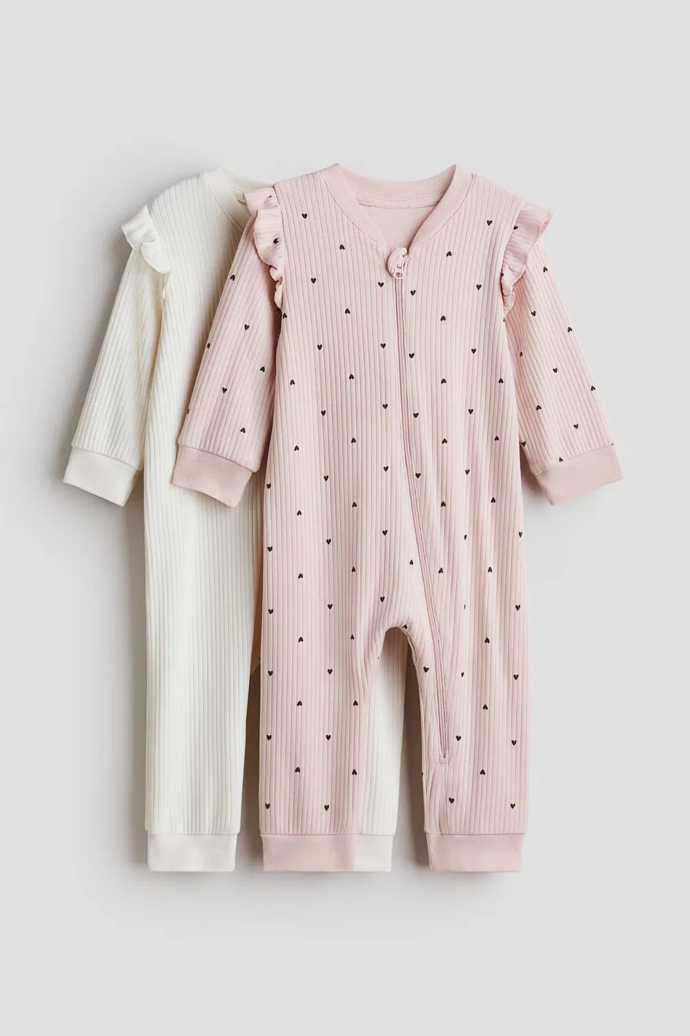Комплект из 2 хлопковых пижам H&M, Hellrosa/Weiß