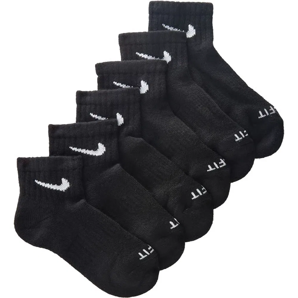 Детский набор из 6 пар носков до щиколотки размера XS для подростков Nike, Black/White