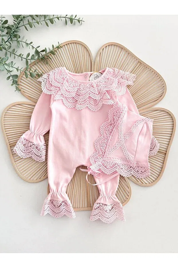 Детский комбинезон для девочек кружевной Carmen Jammybaby, Pink