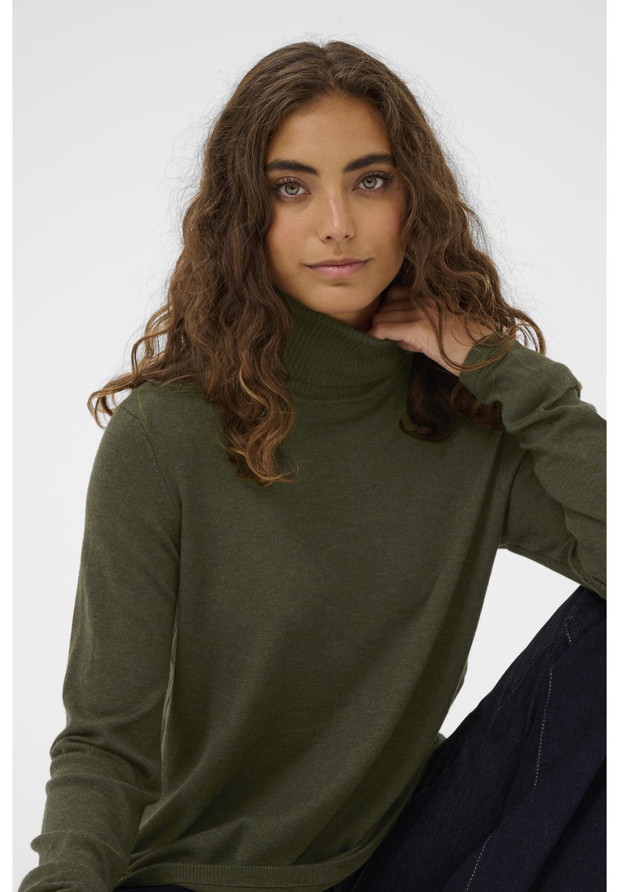 

Джемпер Culture CUANNEMARIE LOOSE ROLL-NECK, Olive Night Melange/Dark Green