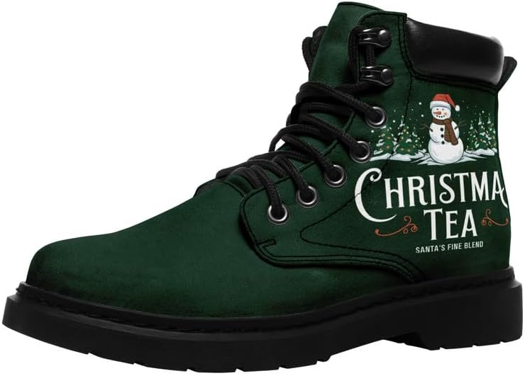 

Рождественские ботинки AWSOLE для мужчин и женщин, водонепроницаемые, противоскользящие, тактические, зимние ботинки, обувь с тематикой Санты, черный/зеленый