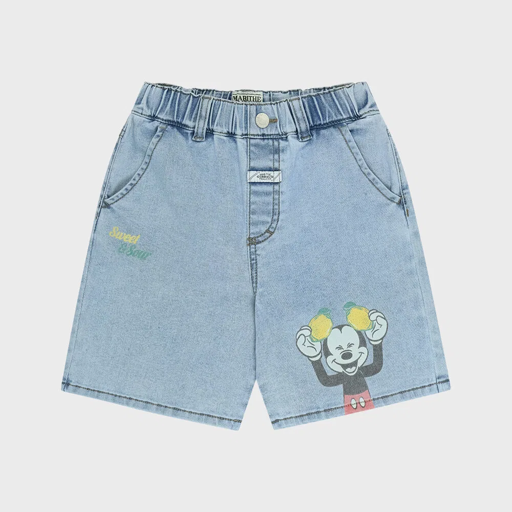 Детские джинсовые шорты-бермуды Disney Mickey синие от Marithé Kids — фото 2