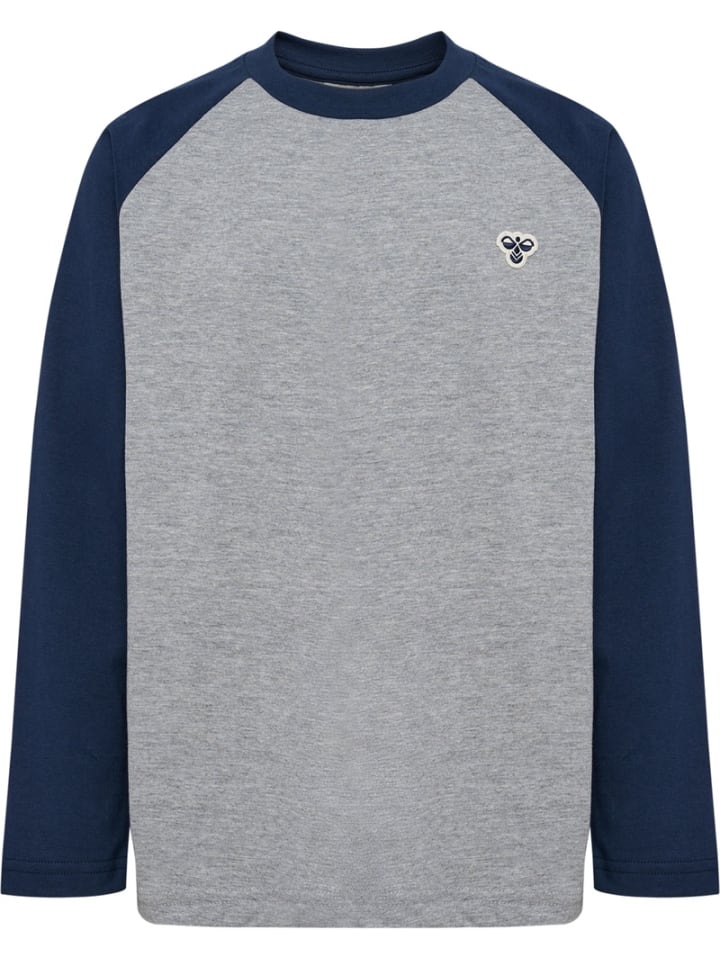 

Детская футболка с длинным рукавом "Raglan Loose T-Shirt Longsleeve Bee" синего цвета Hummel