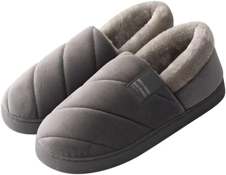 

Мужские женские туфельки Zonkacen с обмоткой на каблуке- лаконичные теплые хлопковые тапочки, серый