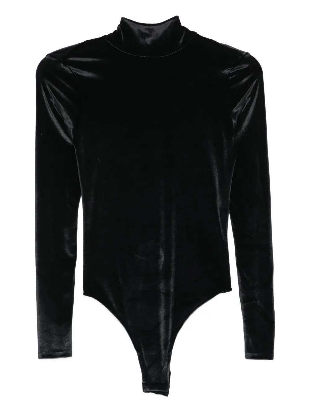 

Бархатный комбинезон с высоким воротом Mugler, черный