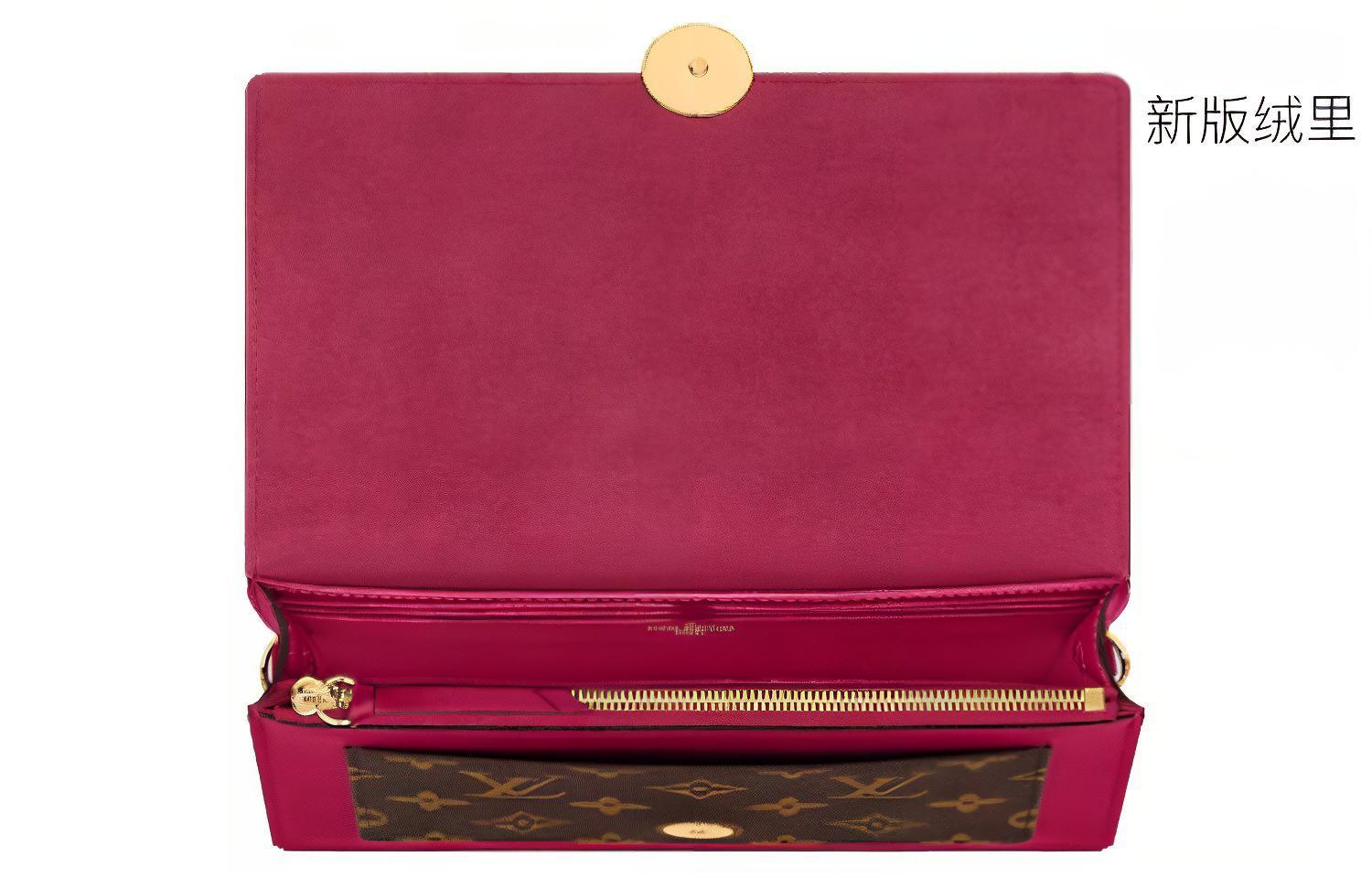 Louis Vuitton Кошелек на цепочке Flore с монограммой, коричневый/фуксия — фото 4