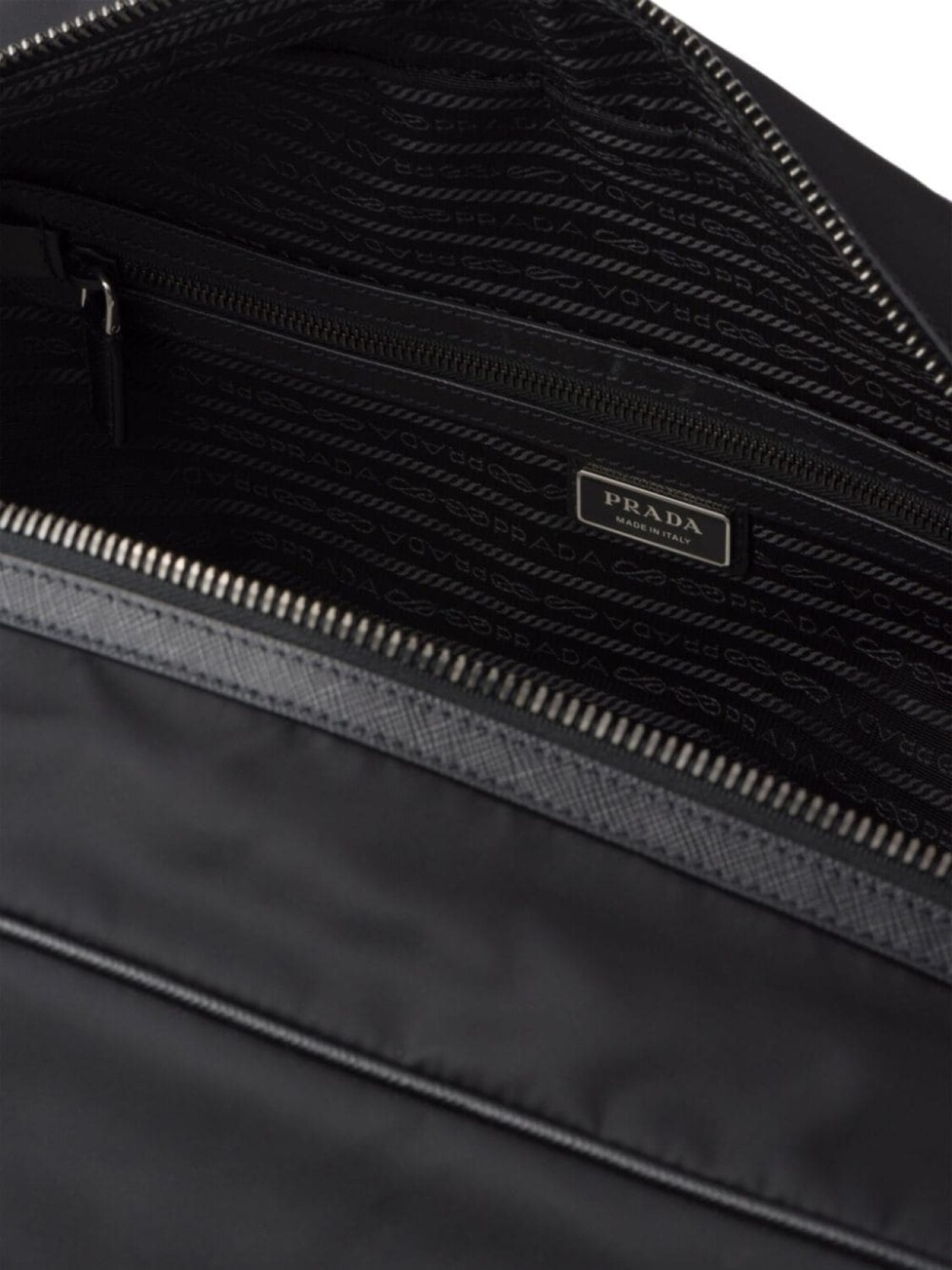 Спортивная сумка из нейлона и сафьяновой кожи Prada, черный — фото 4