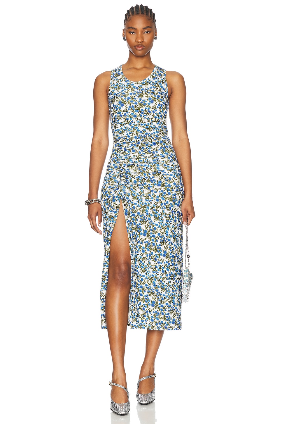 

Безрукавное платье миди Rabanne, Golden Thistle & Green