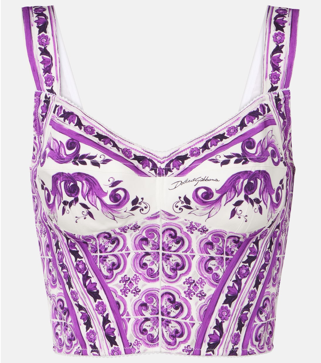 

Бюстье из смесового шелка Majolica Dolce&Gabbana, Maiolica Viola