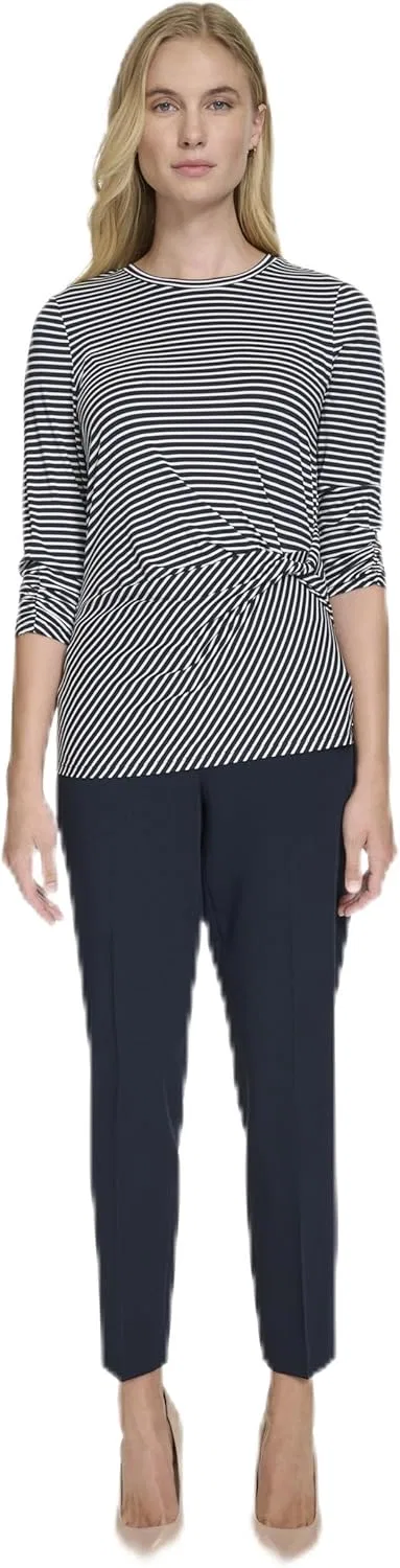 Блуза с twist-элементом, Knit Twist Top, Tommy Hilfiger, темно-синий/слоновая кость
