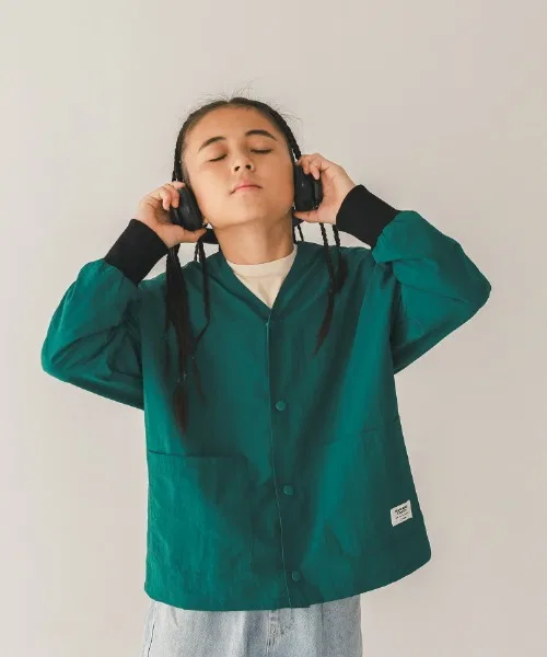 Кардиган из нейлона Jeans-b, длинный рукав, зелёный