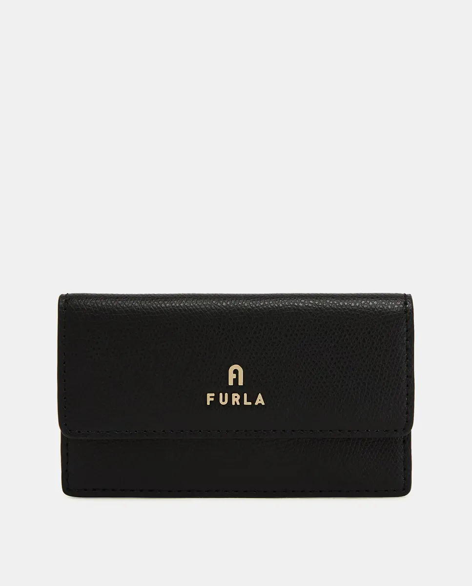 

Визитница из текстурированной кожи с принтом Furla, черный