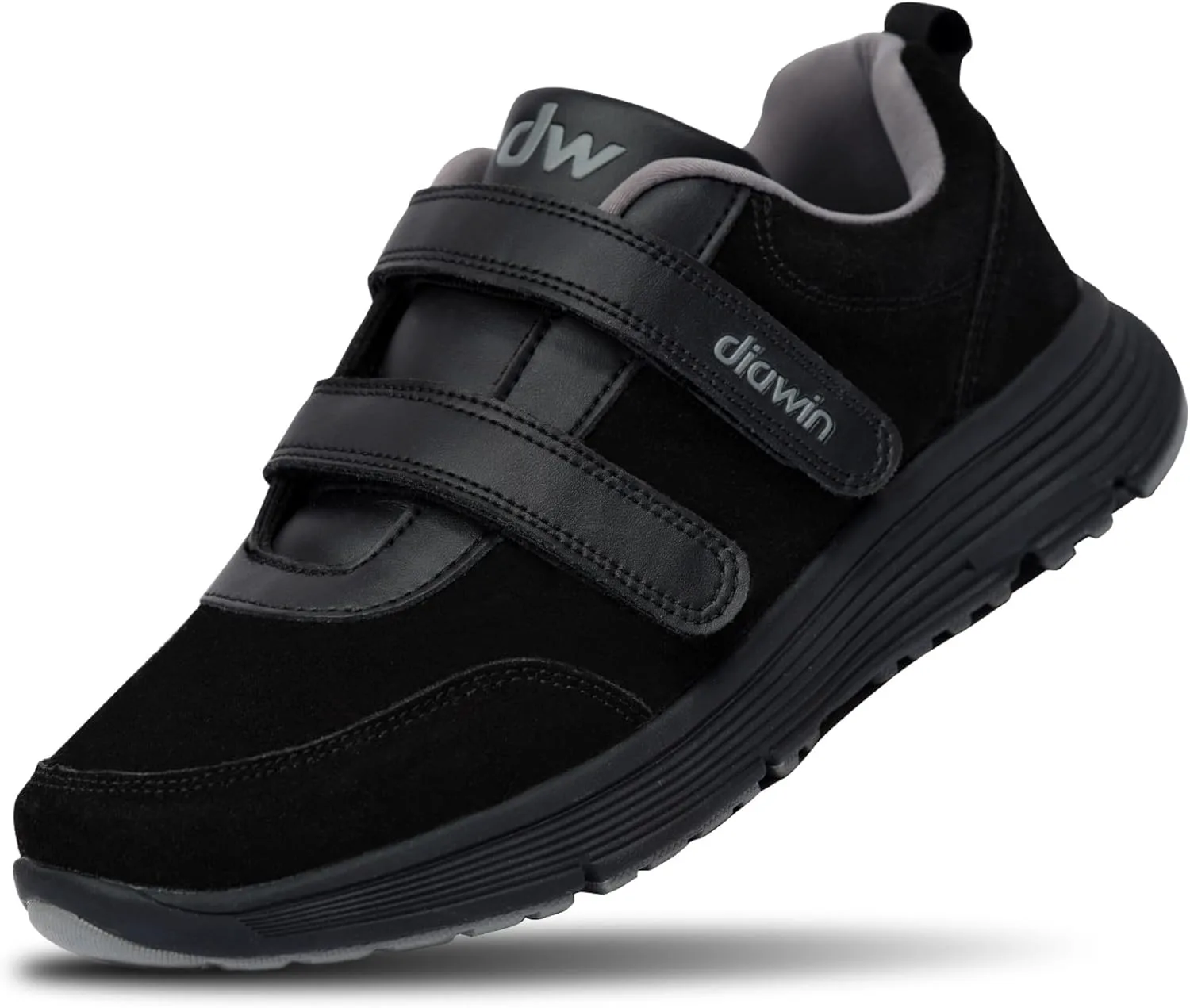 

Diawin Широкие Обувь для Мужчин и Женщин - Кроссовки для Ходьбы с Увеличенной Глубиной и Широким Носком для Отекших Ног, Халюкса, Артрита и Потребностей - Прочная Натуральная Кожа для Комфорта, черный