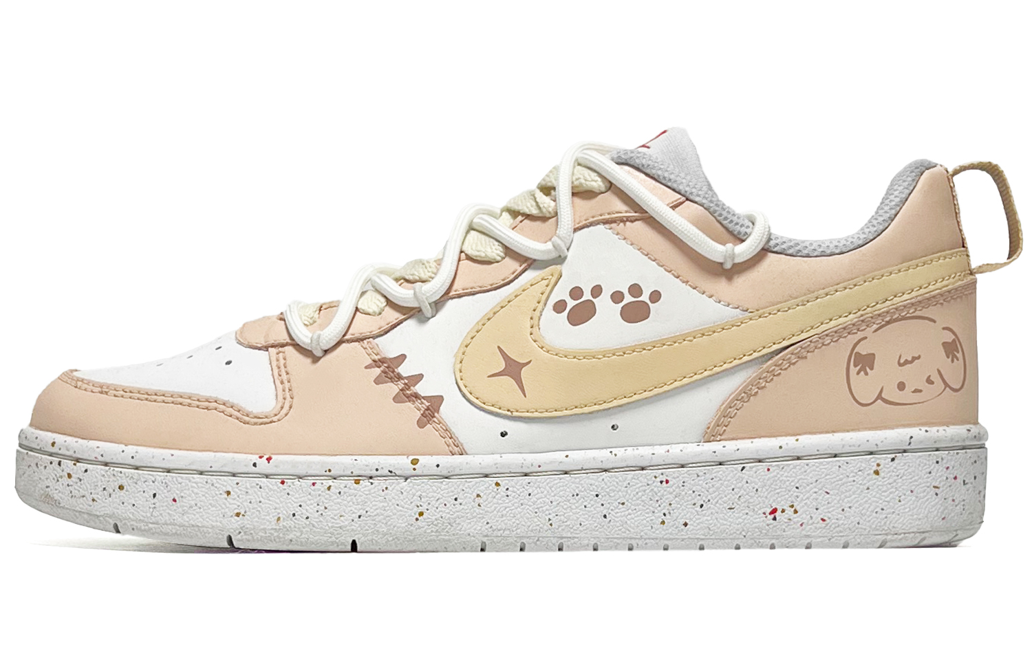 

Court Vision Low дышащие низкие детские скейтбординг кроссовки Cinnamon Powders для подростков Nike, розовый