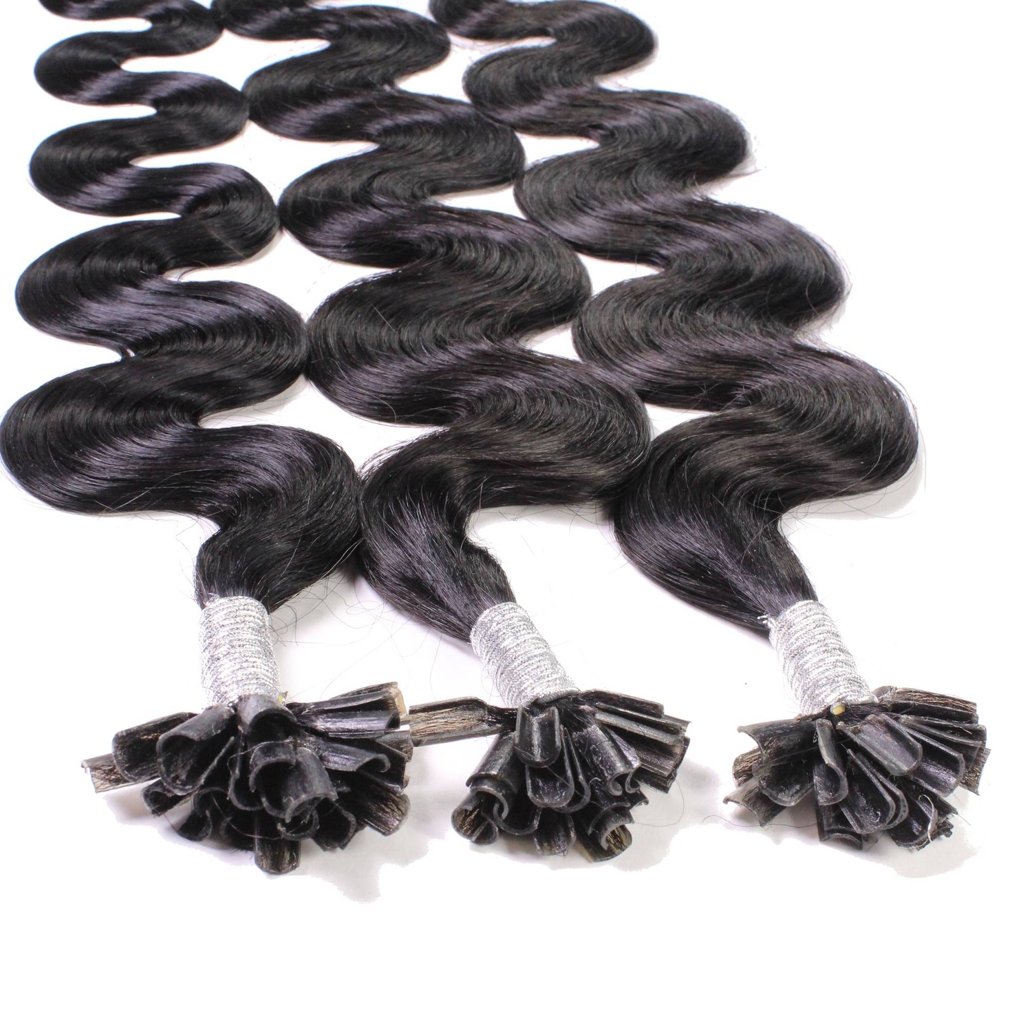 

Накладные волосы bonding extensions echthaar #4/0 mittelbraun 1g Hair2Heart, 50cm, количество 25 шт.