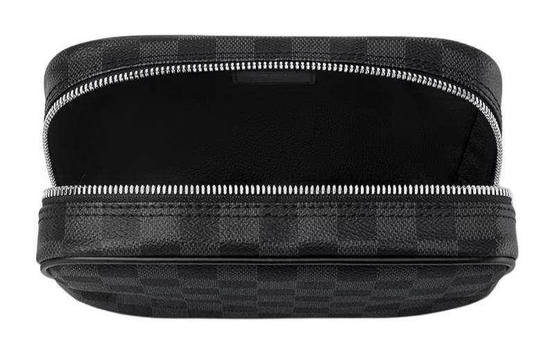 LOUIS VUITTON Косметичка Canvas с кожаной отделкой женская black — фото 3