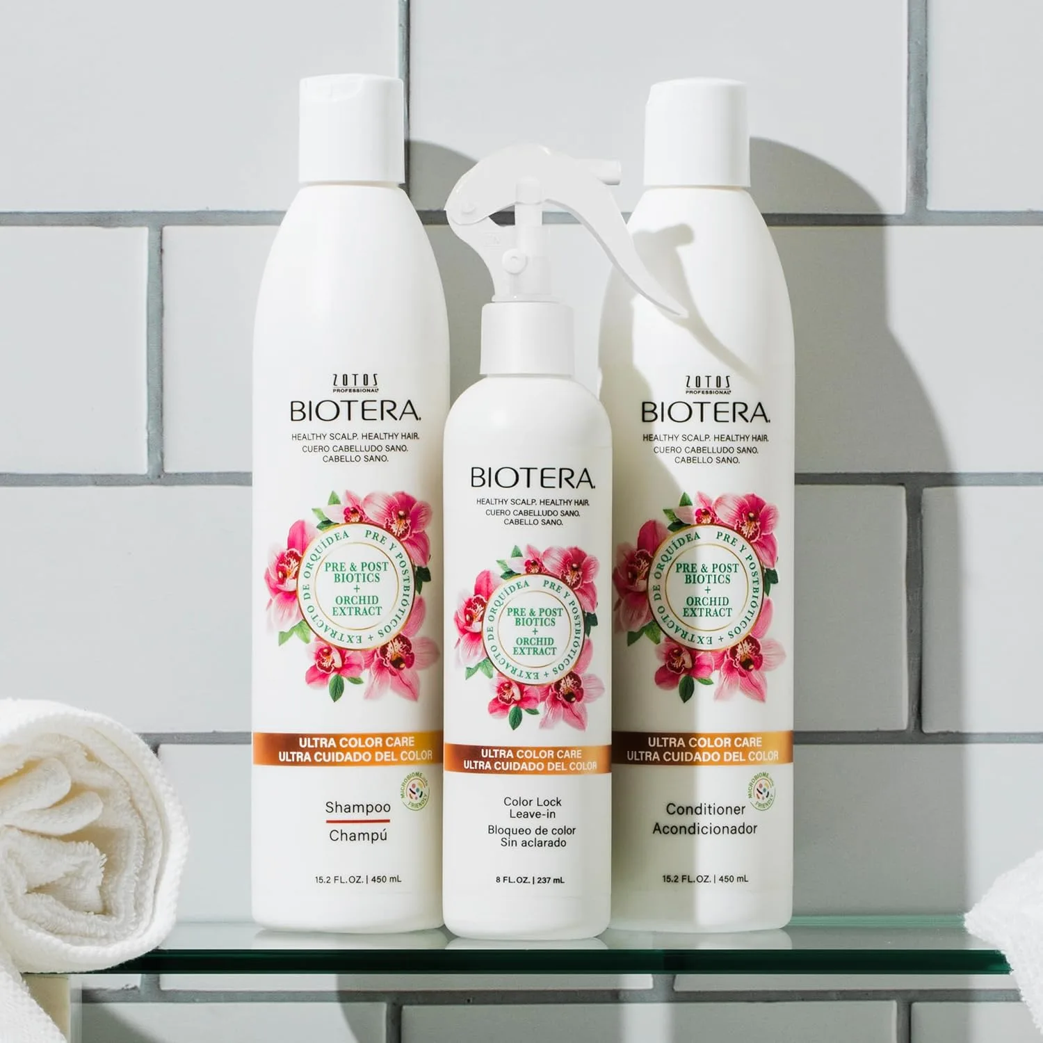 Biotera Ultra Color Care шампунь, кондиционер и несмываемый уход для окрашенных волос, 450 мл — фото 4