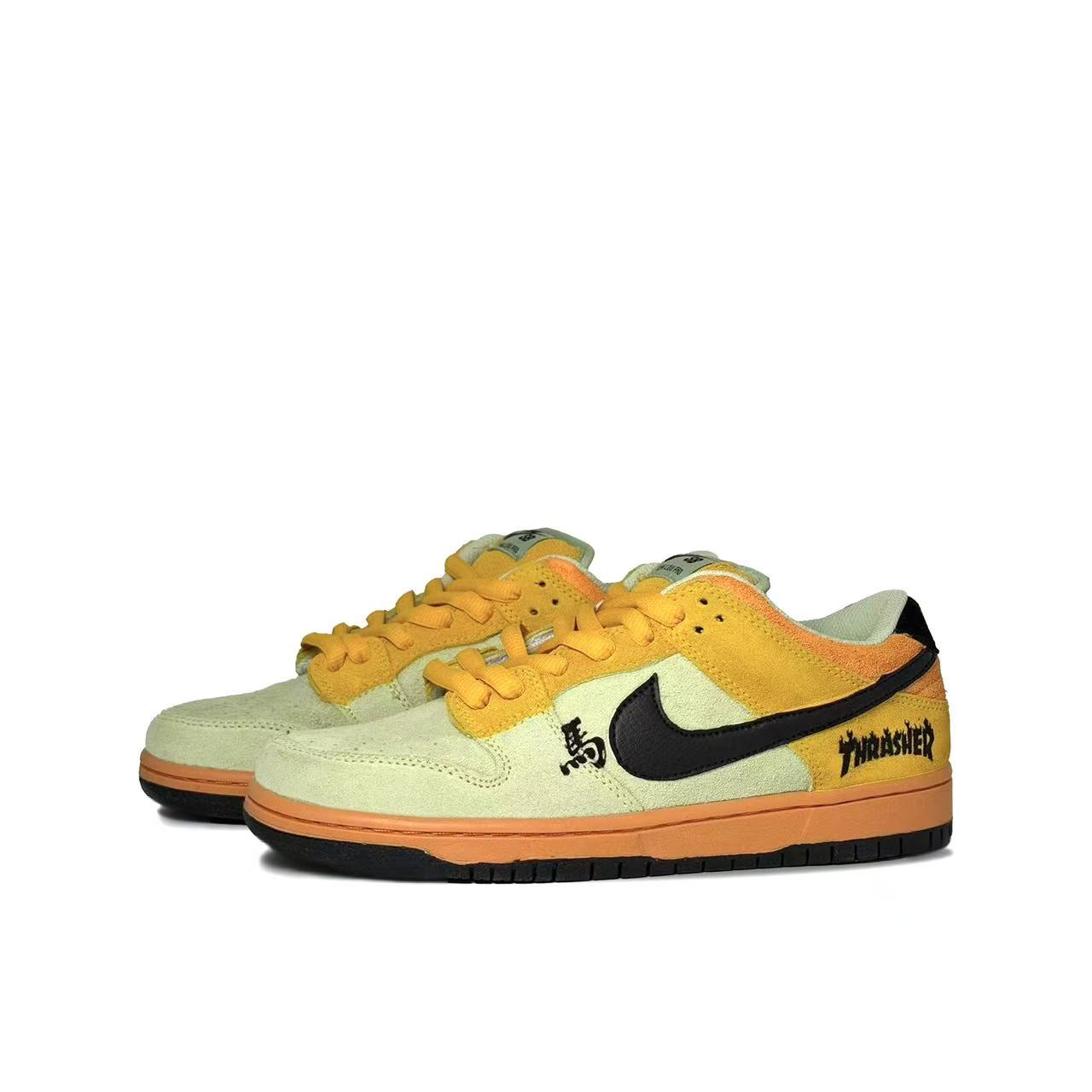 Nike Dunk SB Jinge Step Flame Slip Resistant Abrasion Resistant низкие кроссовки для скейтбординга Unisex Green Yellow — фото 4