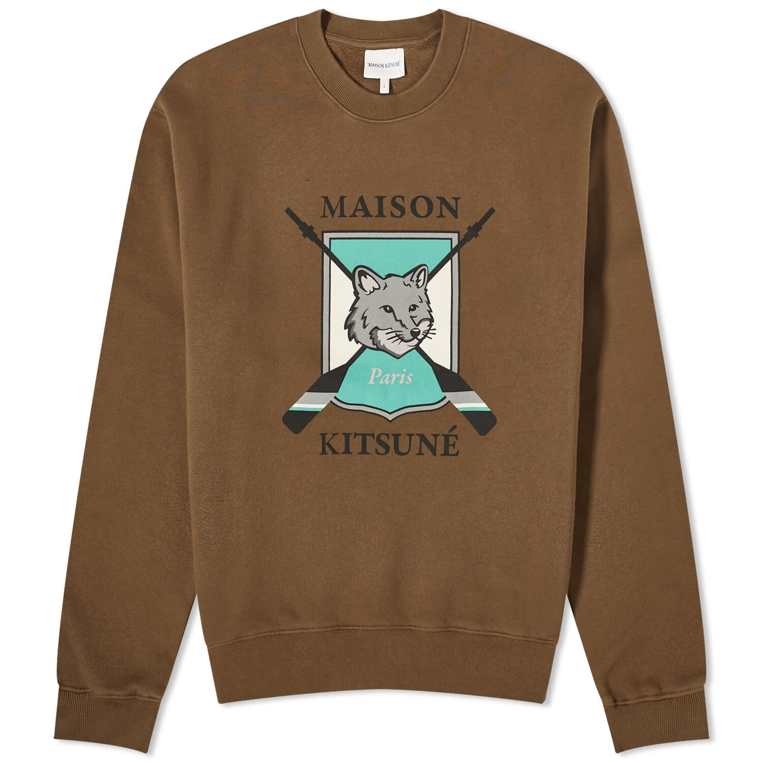 

Свитшот Maison Kitsune College Fox Printed Comfort, хаки