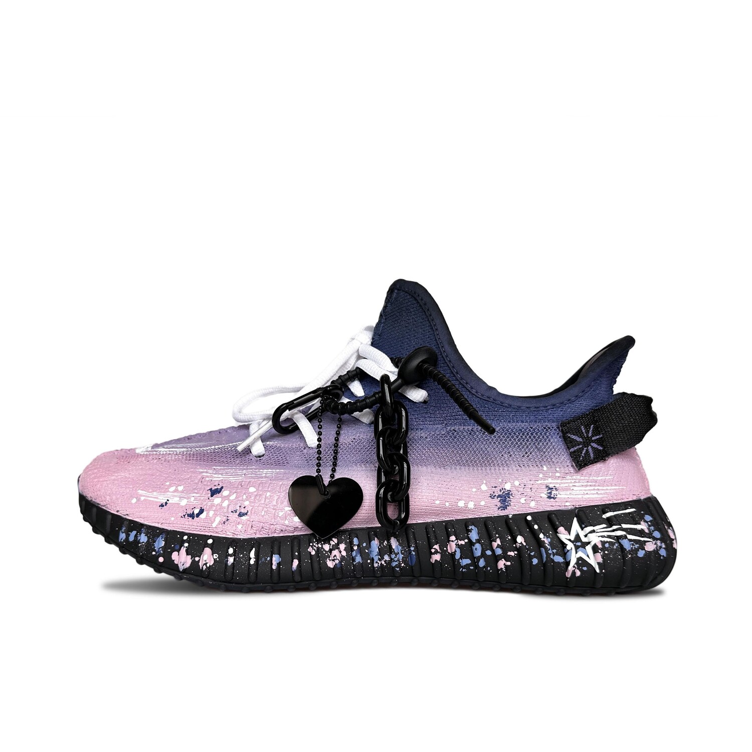 

Кроссовки adidas originals Yeezy Boost 350 Lifestyle Shoes Unisex Low-top Black/pink/purple, розовый