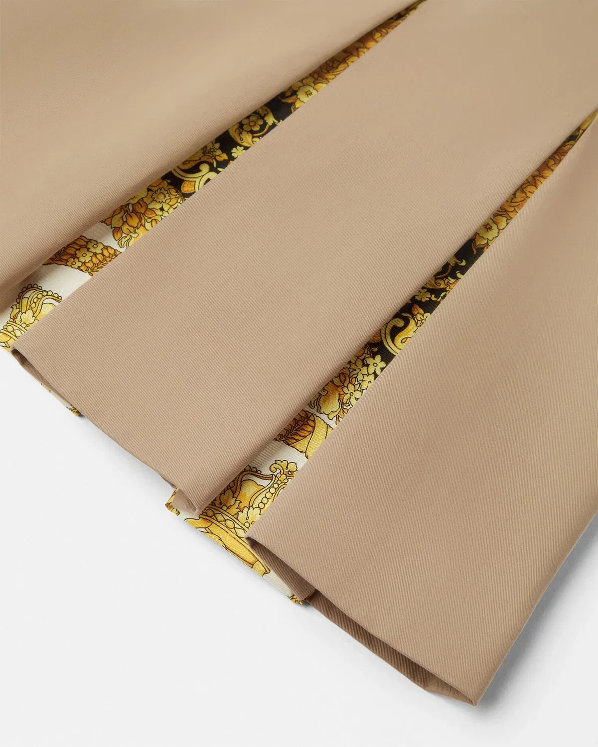 Плиссированная детская юбка с узором Barocco Foulard VERSACE, бежевый — фото 4