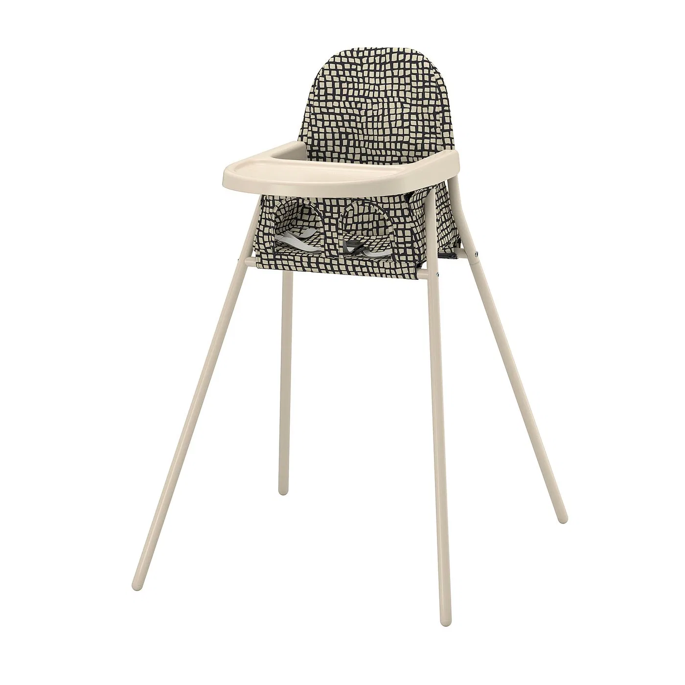 SANDKATT IKEA Детский стульчик с подносом, бежевый/антрацитовый